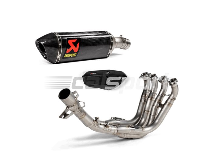 Akrapovic Full System (Carbon Silencer & Titanium Headers) - Race (Optional Baffle Available)
