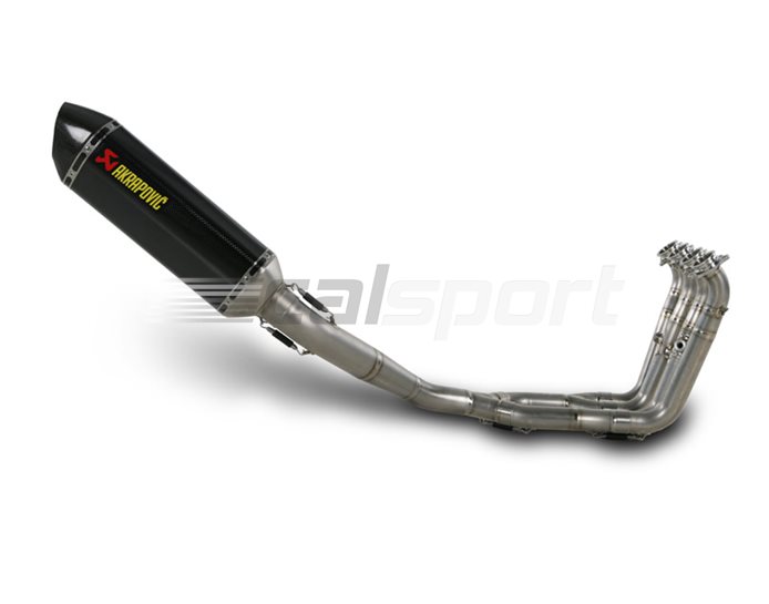 S-B10R1-RC - Akrapovic Carbon Silencer Complete Stainless 4-2-1 System - Hexagonal Silencer