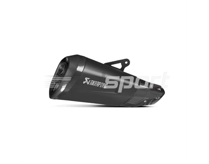 Akrapovic Titanium Silencer Slip-On Kit (Includes Carbon Heat Shield) - Satin Black - Road Legal