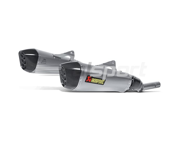 Akrapovic Titanium Silencer Slip-On Kit (Includes Carbon Heat Shields) - Twin Conical  - Road Legal