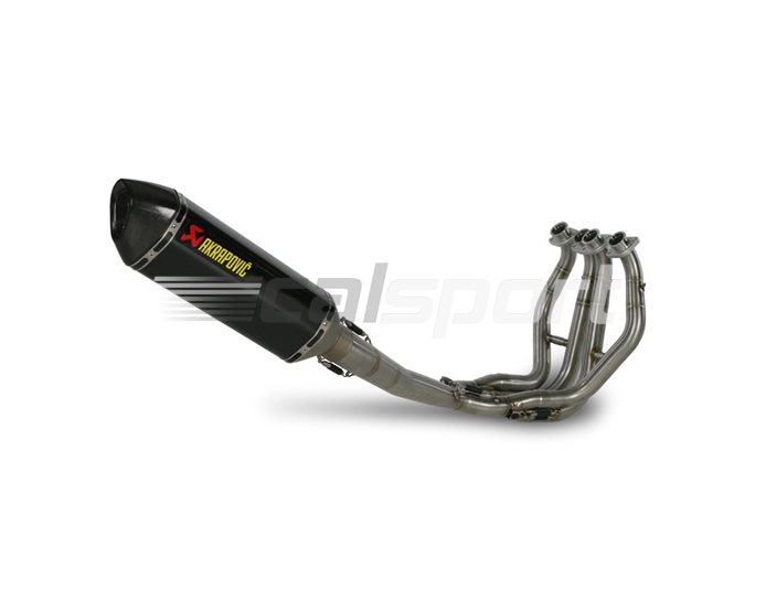 S-S13R2-RC - Akrapovic Carbon Silencer Complete Stainless 4-2-1 Conical System - Hexagonal - Race Removable Baffle