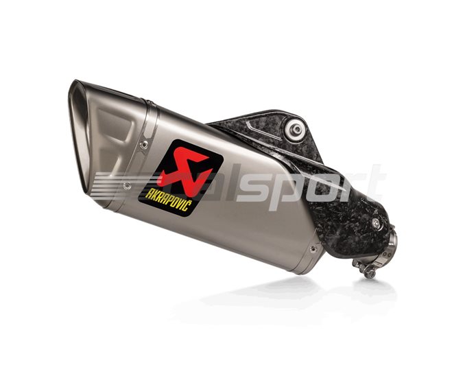 Akrapovic Titanium Silencer Slip-On Kit - Titanium Outlet Cap With Carbon Heat Shield - Road Legal