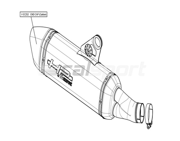V-EC252 - Akrapovic Carbon End Cap For BMW OEM Akrapovic Slip-On Kit With Etched Logo (S-B12SO10-HBOTB)